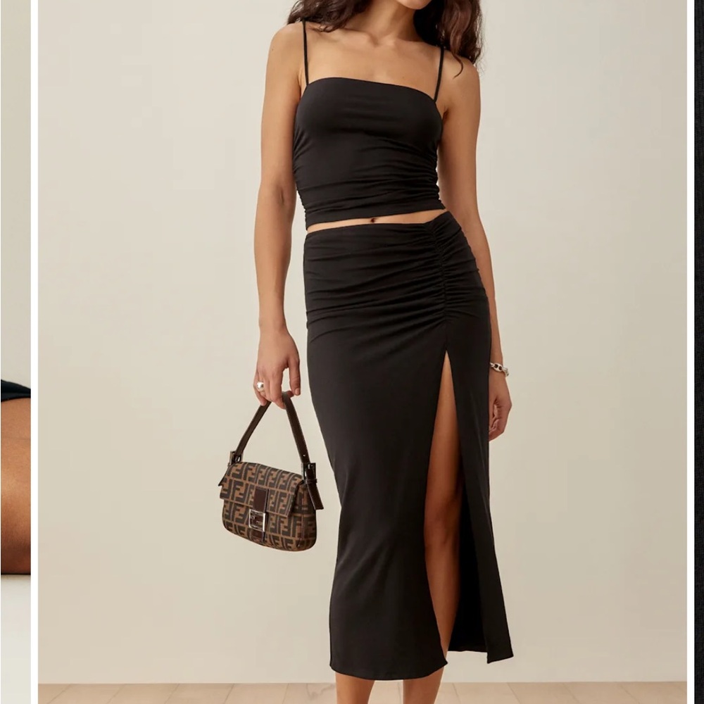 Reformation Dunn two piece black size medium